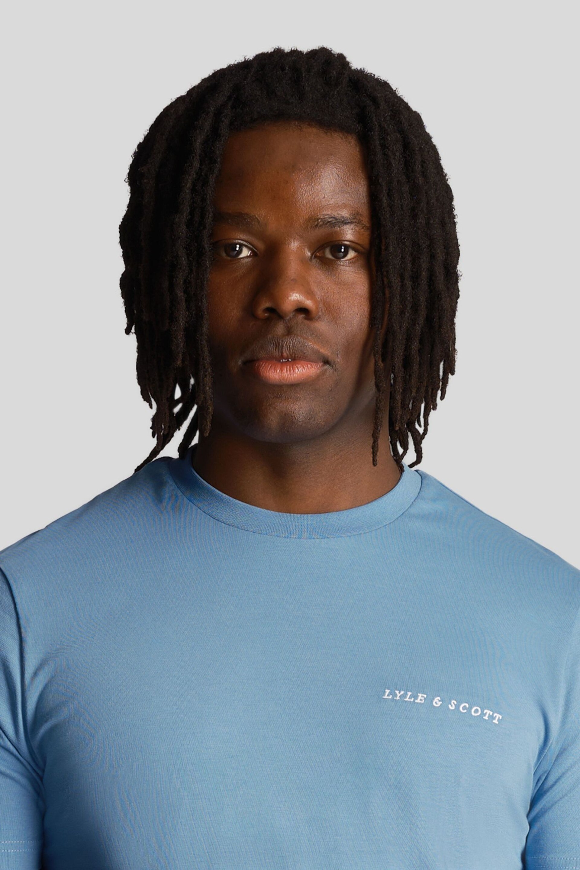 Lyle & Scott Blue Embroidered T-Shirt - Image 4 of 5