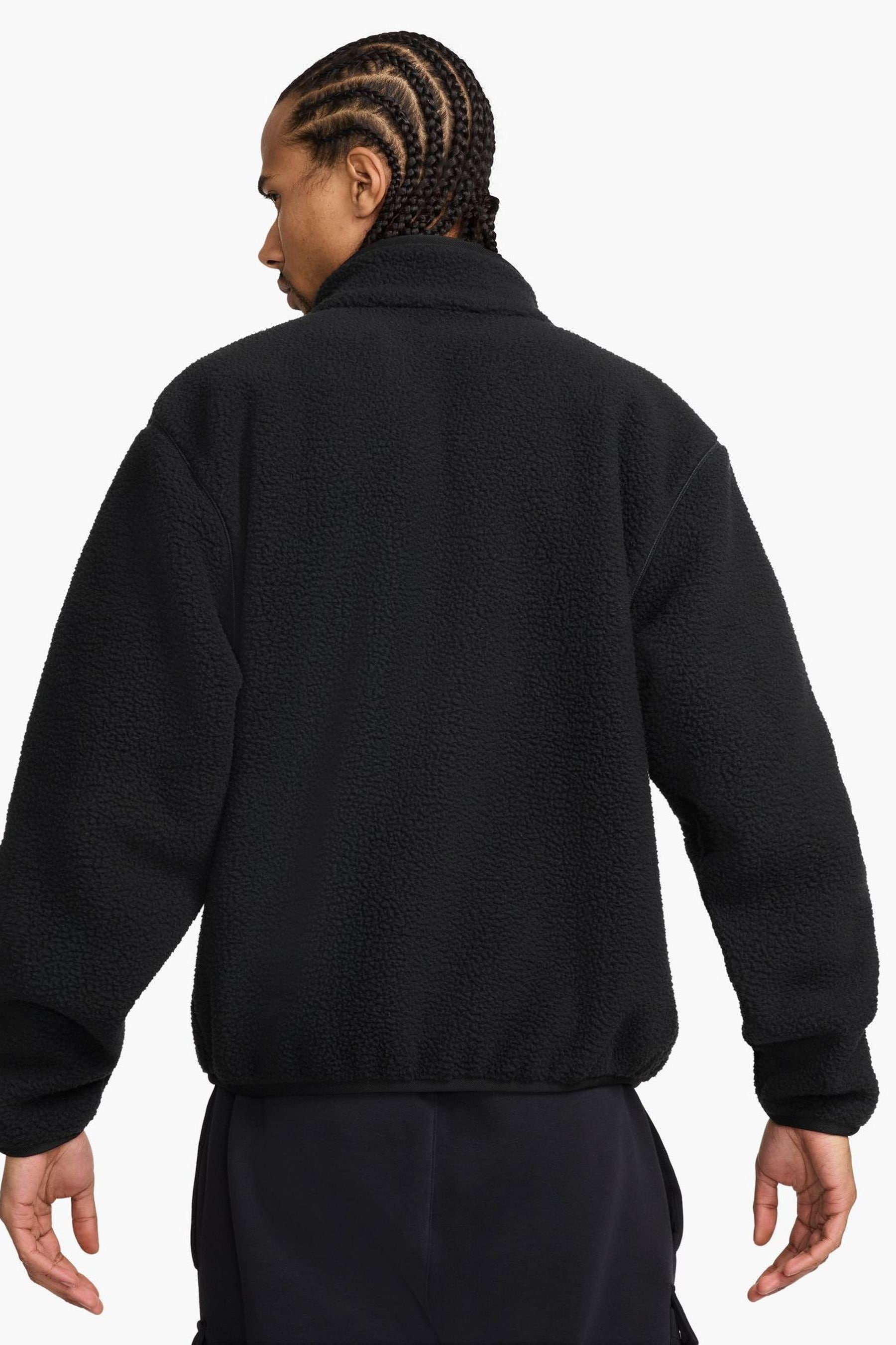Nike sherpa fleece jacket black shop