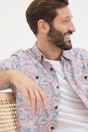 FatFace Pink Chambray Palm Print Shirt - Image 3 of 5