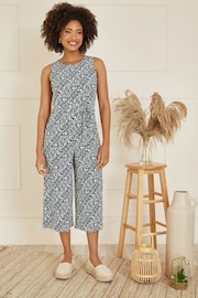 Mela Green Ditsy Print Culotte Jumpsuit - Image 1 of 5