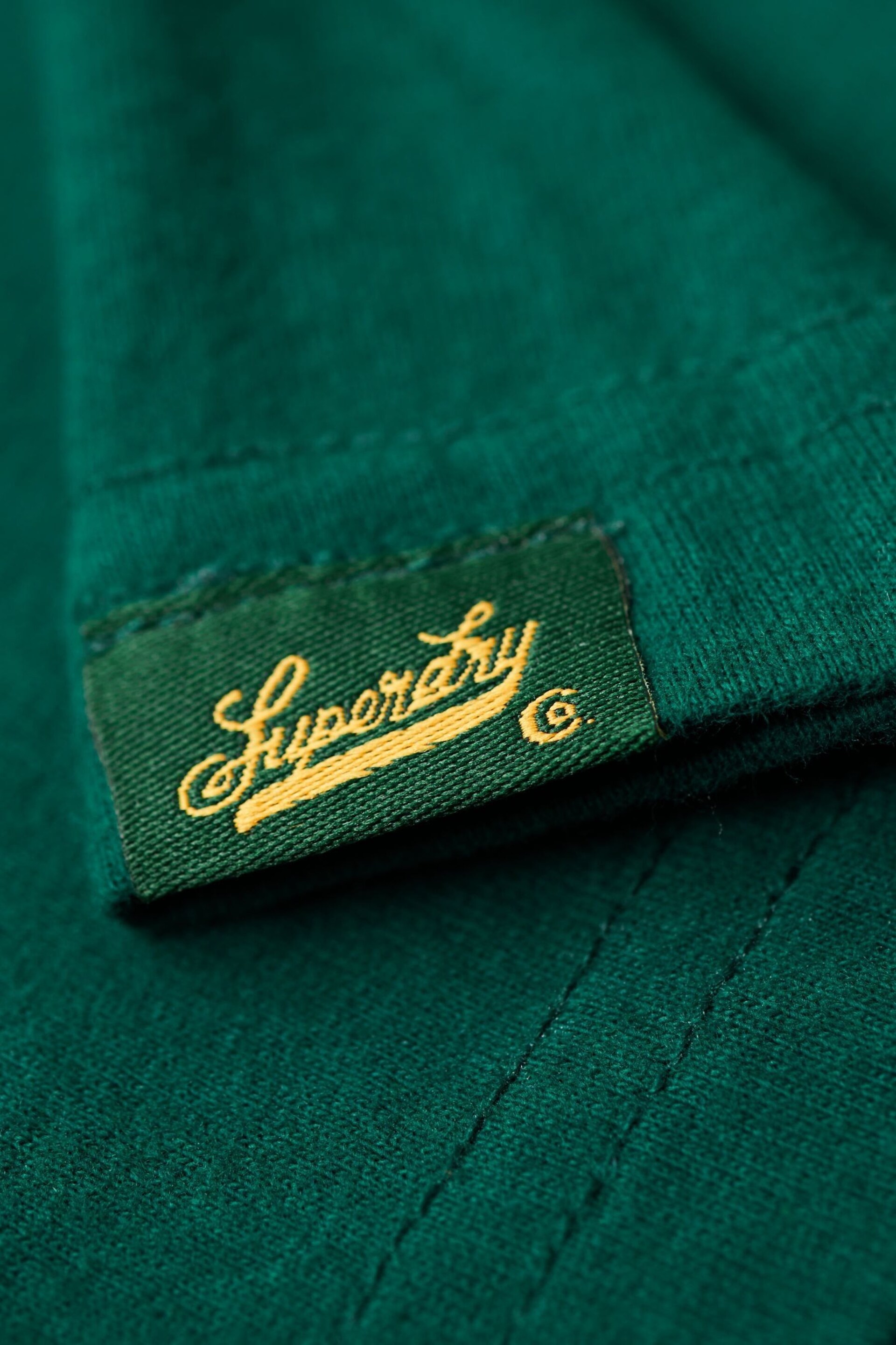 SUPERDRY Green SUPERDRY Varsity Flocked Fitted T-Shirt - Image 5 of 5
