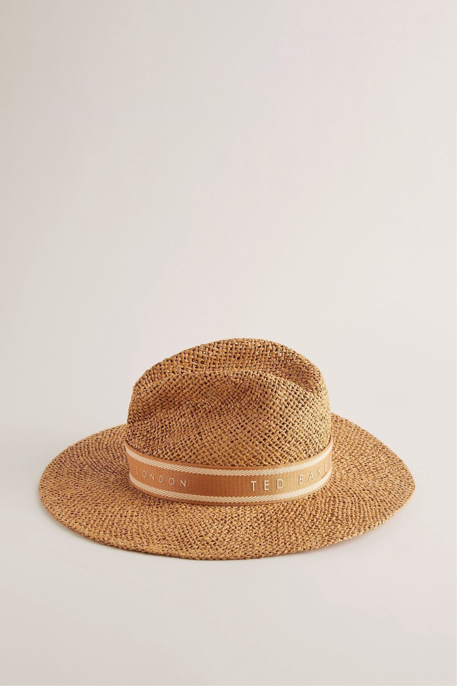 Ted Baker Natural Clairie Faux Straw Fedora Hat - Image 2 of 3