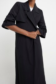 River Island Black Lightweight Tie Cuff Duster Jacket - Image 3 of 4