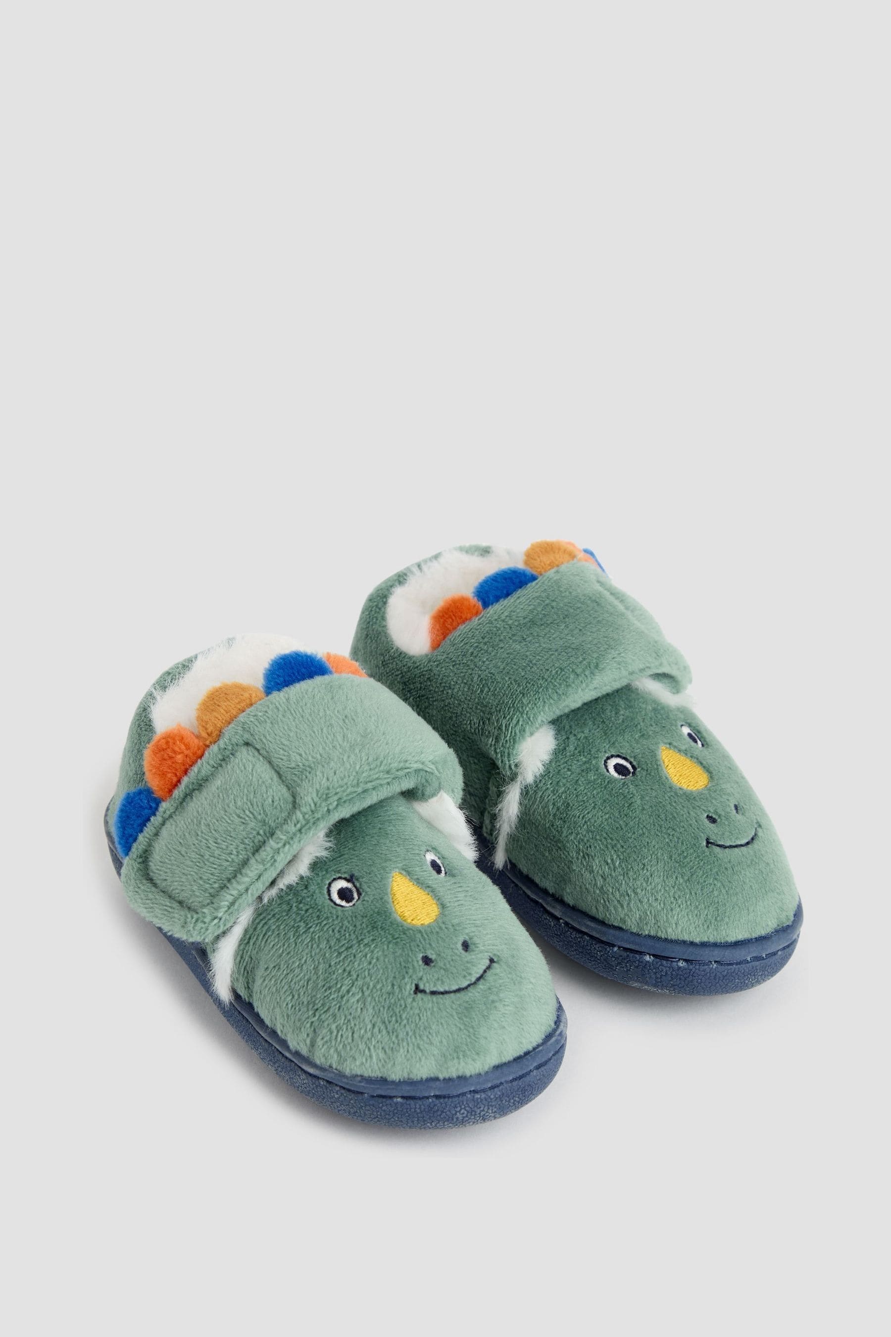 Buy JoJo Maman Bebe Green Dinosaur Print Slippers Shoes from Next Luxembourg