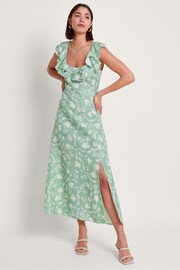 Monsoon Green Saskia Ruffle Dress - Image 1 of 5