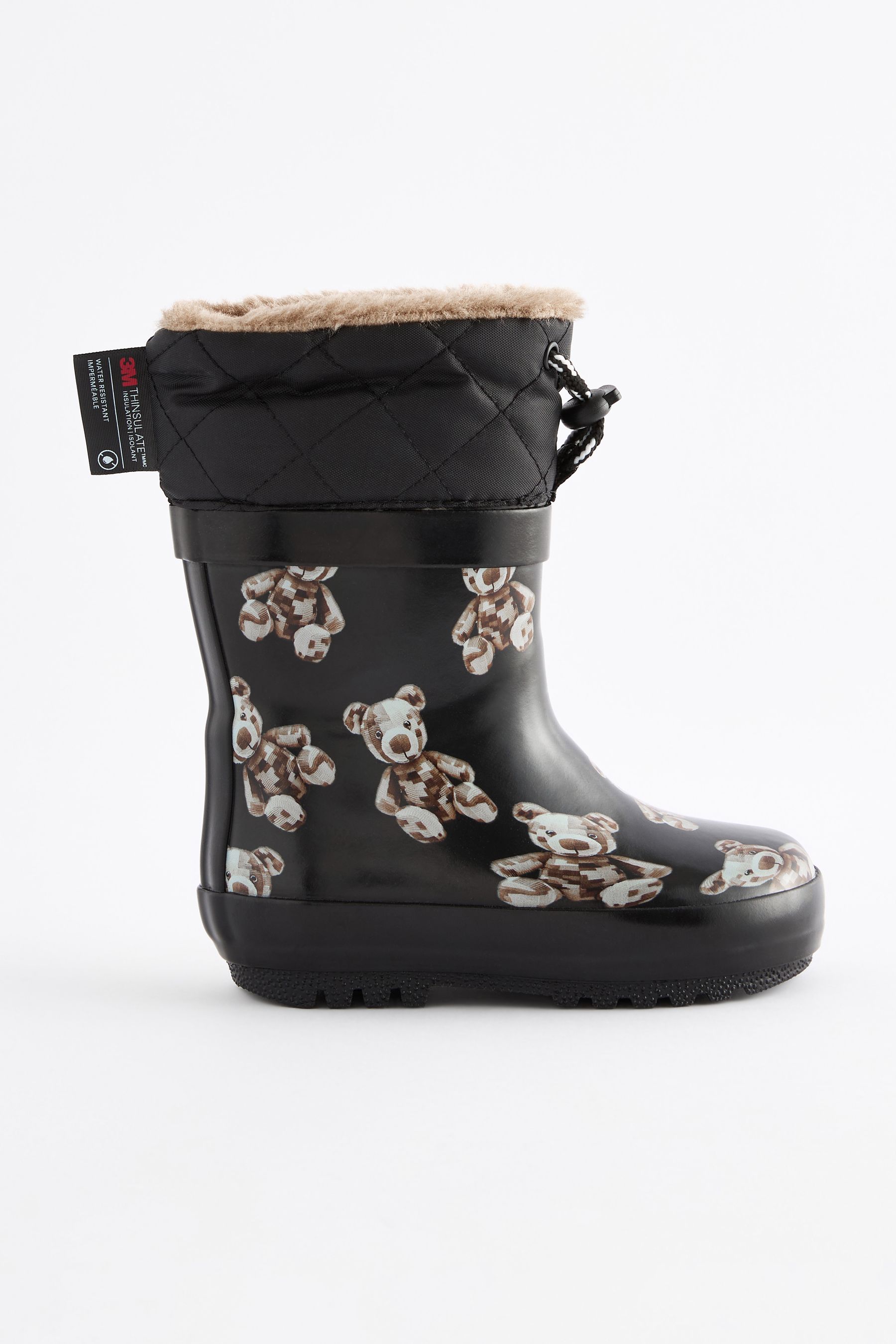 Buy Black Bears Thermal Thinsulate Lined Cuff Wellies from Next Luxembourg