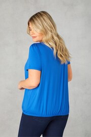 Live Unlimited Curve Blue Jersey Keyhole Top - Image 3 of 4