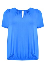Live Unlimited Curve Blue Jersey Keyhole Top - Image 4 of 4