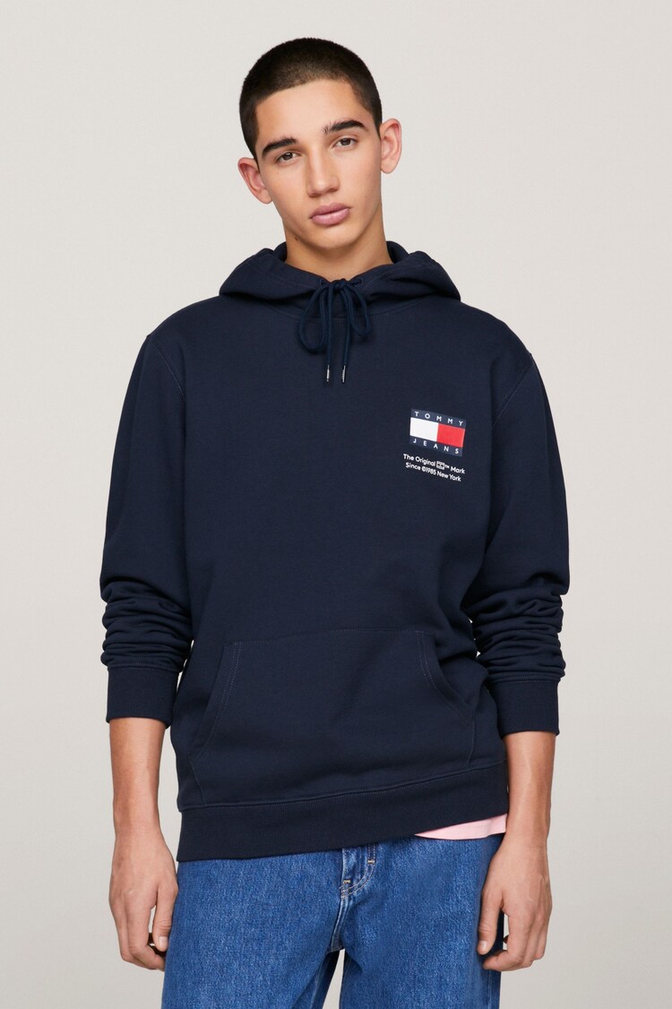 Tommy Jeans Blue Regular Essential Hoodie - Image 1 of 9