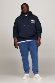 Tommy Jeans Blue Regular Essential Hoodie - Image 6 of 9