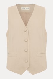 Phase Eight Natural Addison Linen Waistcoat - Image 9 of 9