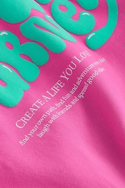 Pink/Green 100% Cotton Printed Longline Hoodie (3-16yrs) - Image 7 of 7