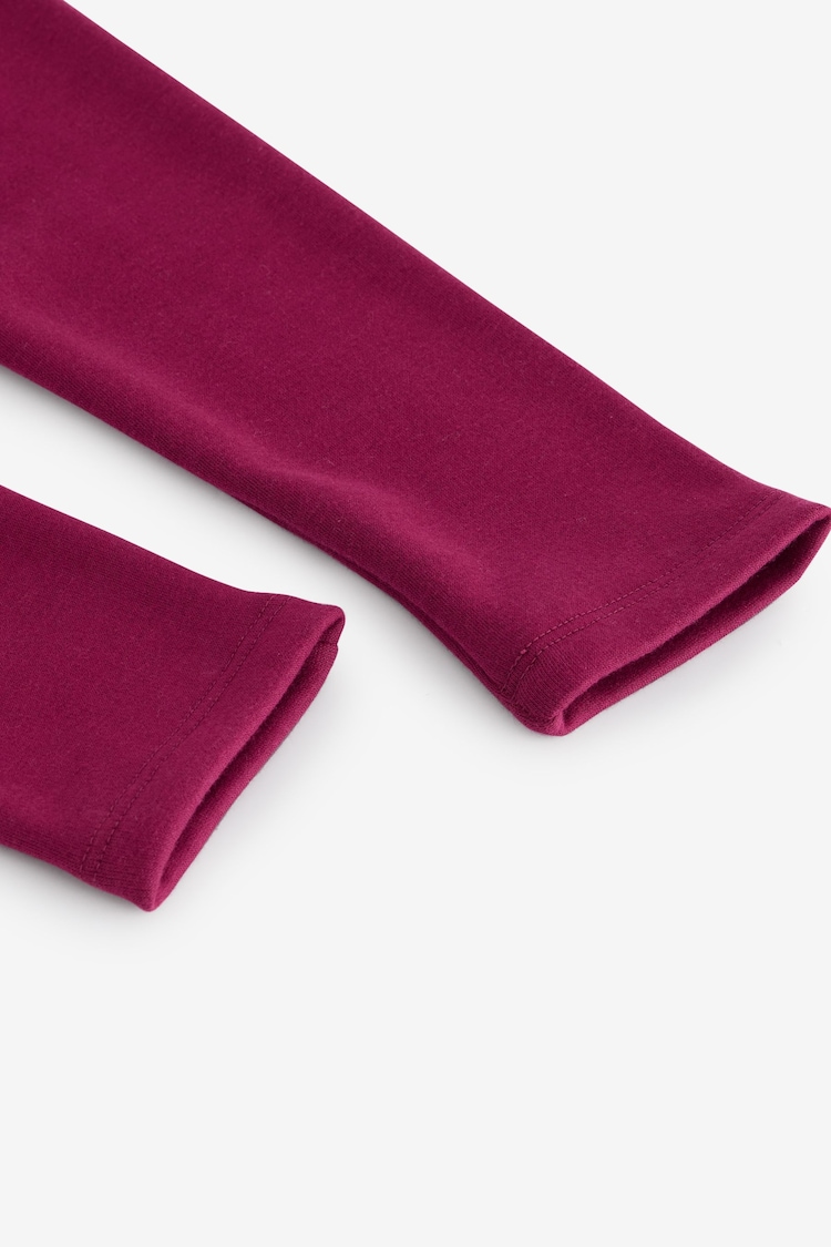 Burgundy Red Regular Length Cosy Fleece Lined Leggings (3-16yrs) - Image 3 of 3