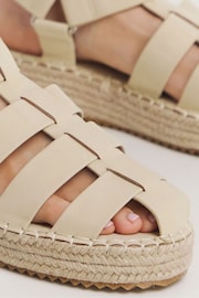 Simply Be Natural Fisherman Upper Espadrille Sandals In Extra Wide Fit - Image 4 of 4