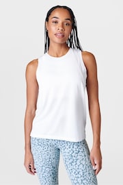 Sweaty Betty White Soft Flow Studio Tank - Image 3 of 7