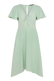 Yours Curve Green LONDON Curve Dipped Hemline Jacquard Dress - Image 5 of 5