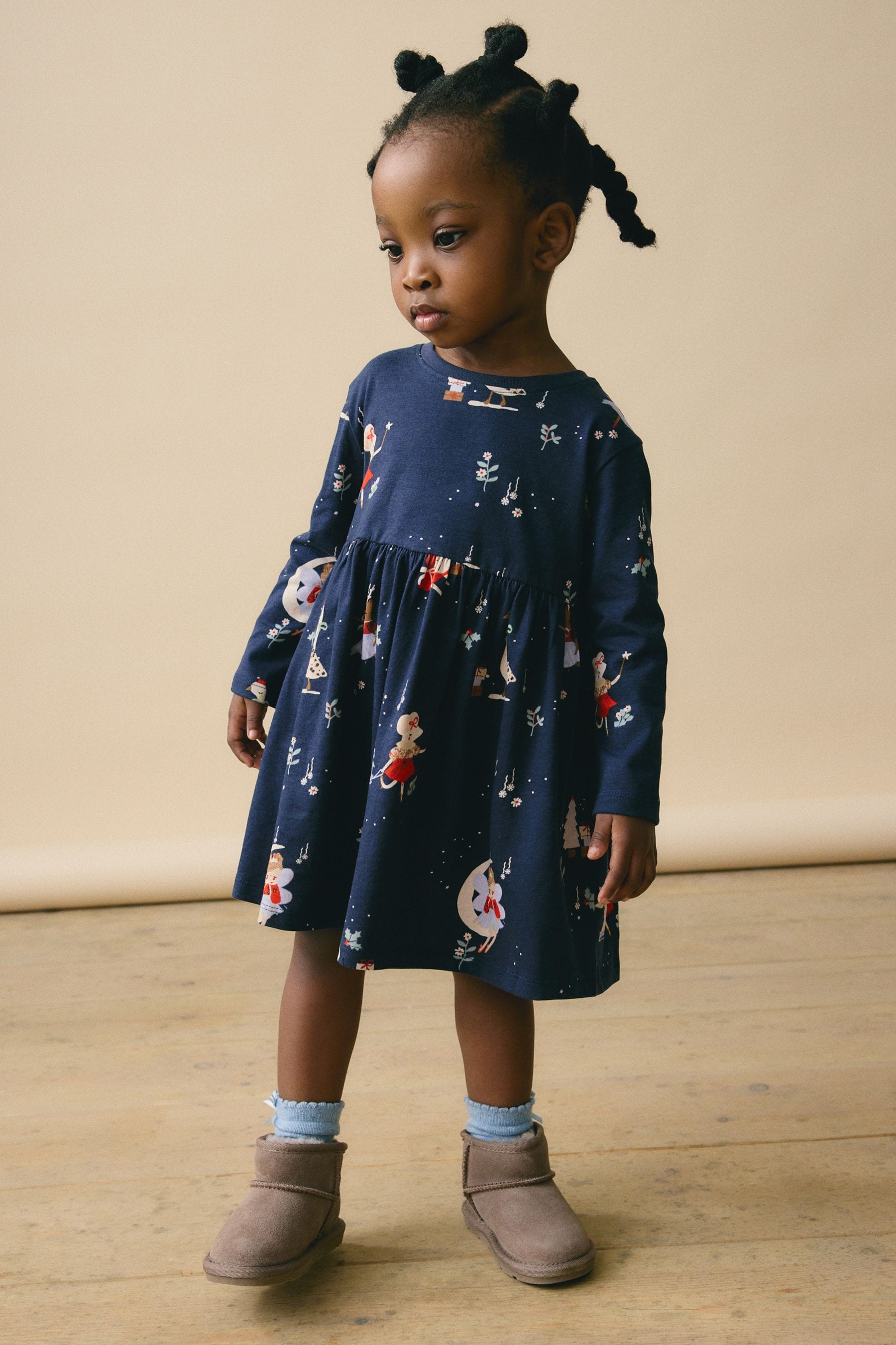 Girls navy christmas dress shop