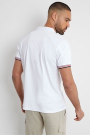 Threadbare White Open Collar Pique Polo Shirt - Image 2 of 3