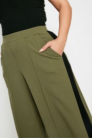 Yours Curve Green Side Stripe Wide Leg Trousers - Image 4 of 5