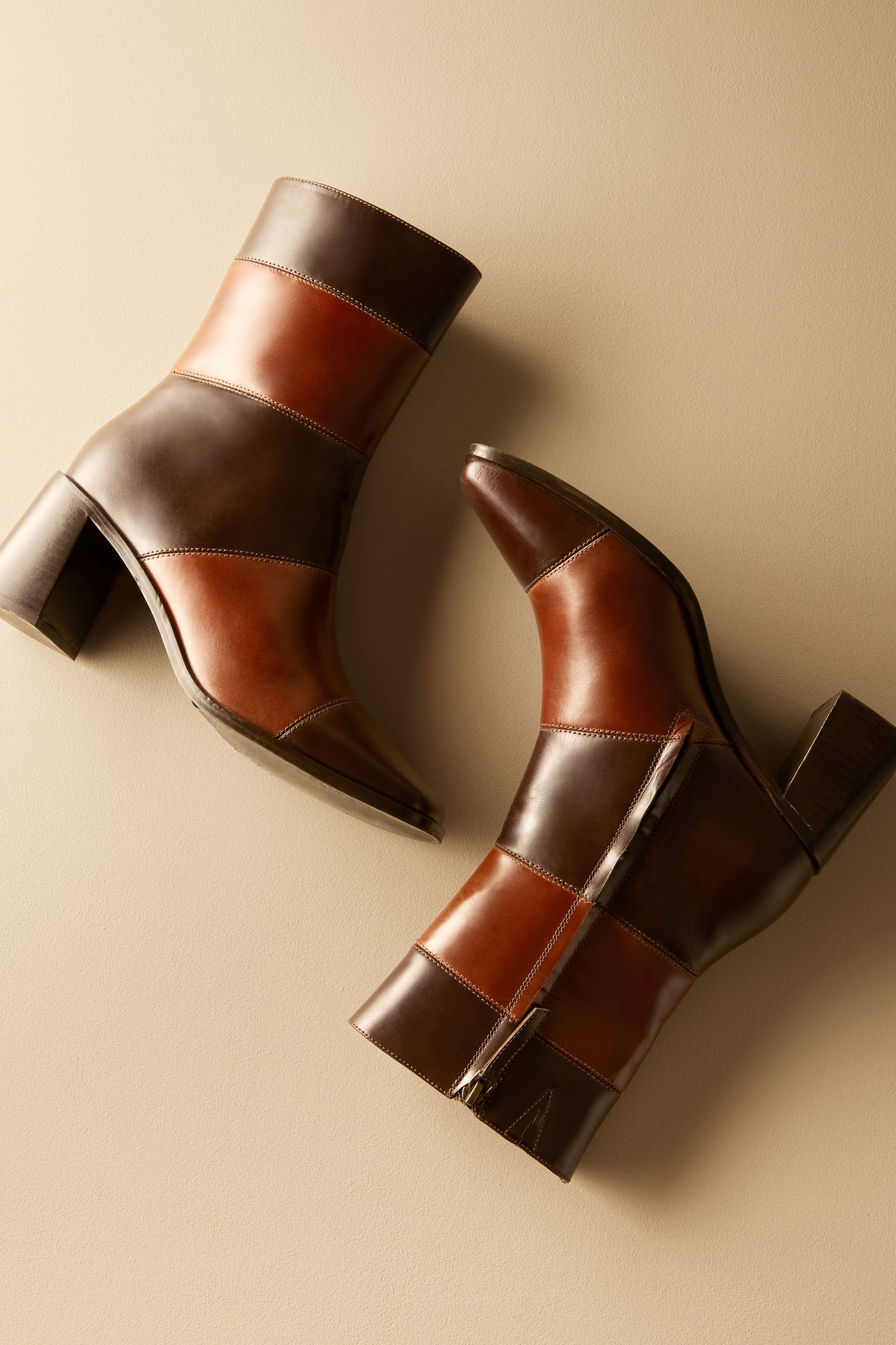 Square toe boots brown top