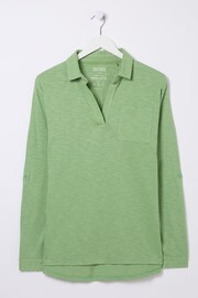 FatFace Green Paige Jersey Polo Shirt - Image 4 of 4