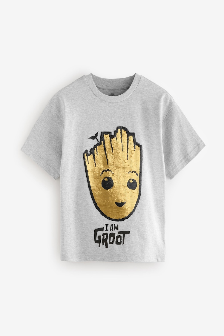 Grey Flip Sequin Licensed Groot T-Shirt (3-14yrs) - Image 1 of 5