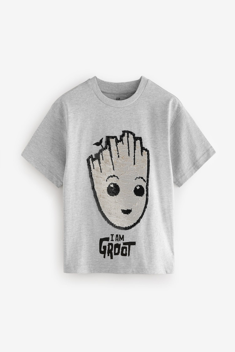 Grey Flip Sequin Licensed Groot T-Shirt (3-14yrs) - Image 2 of 5