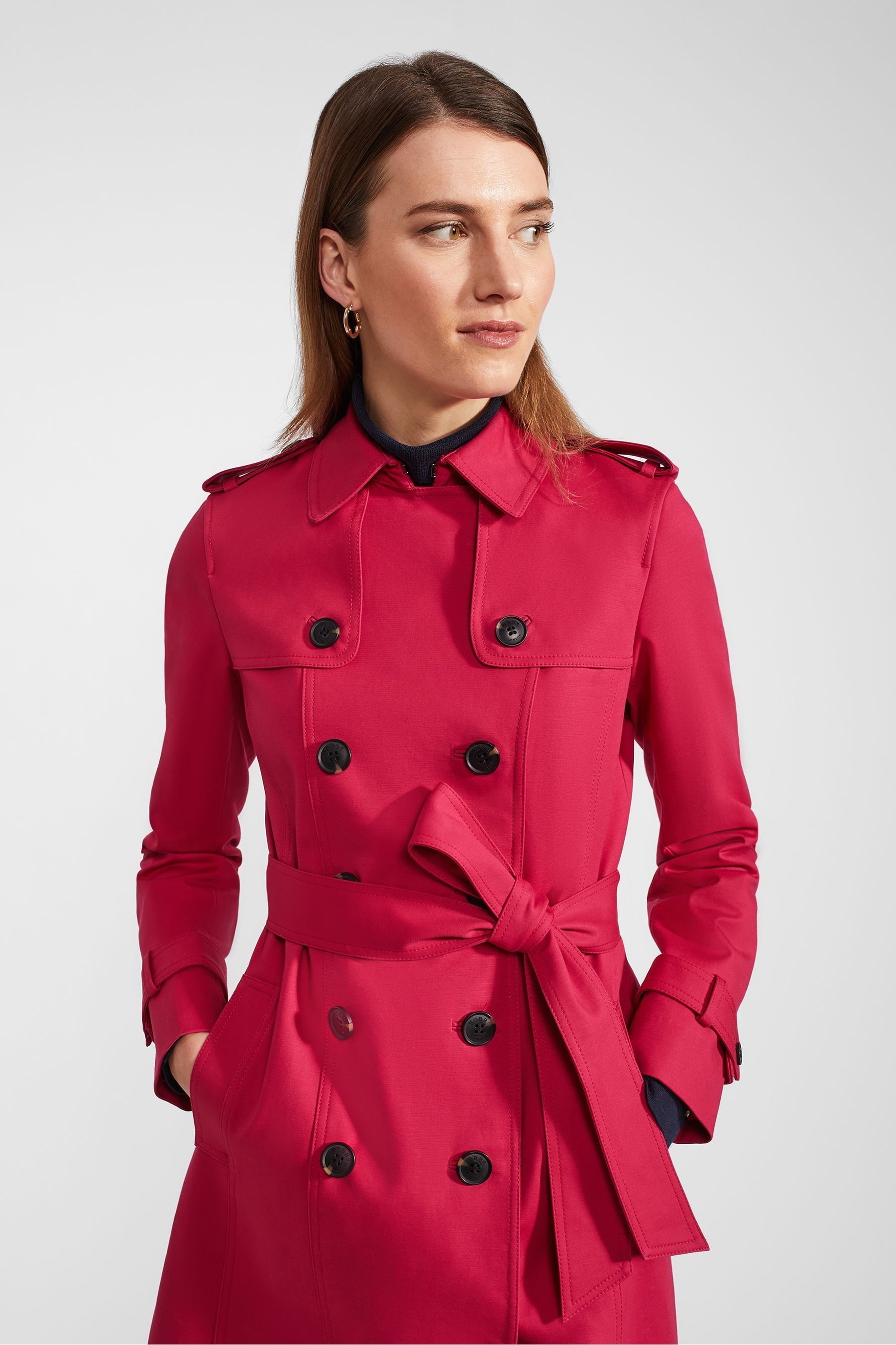 Buy Hobbs Red Petite Trench Coat from Next Qatar