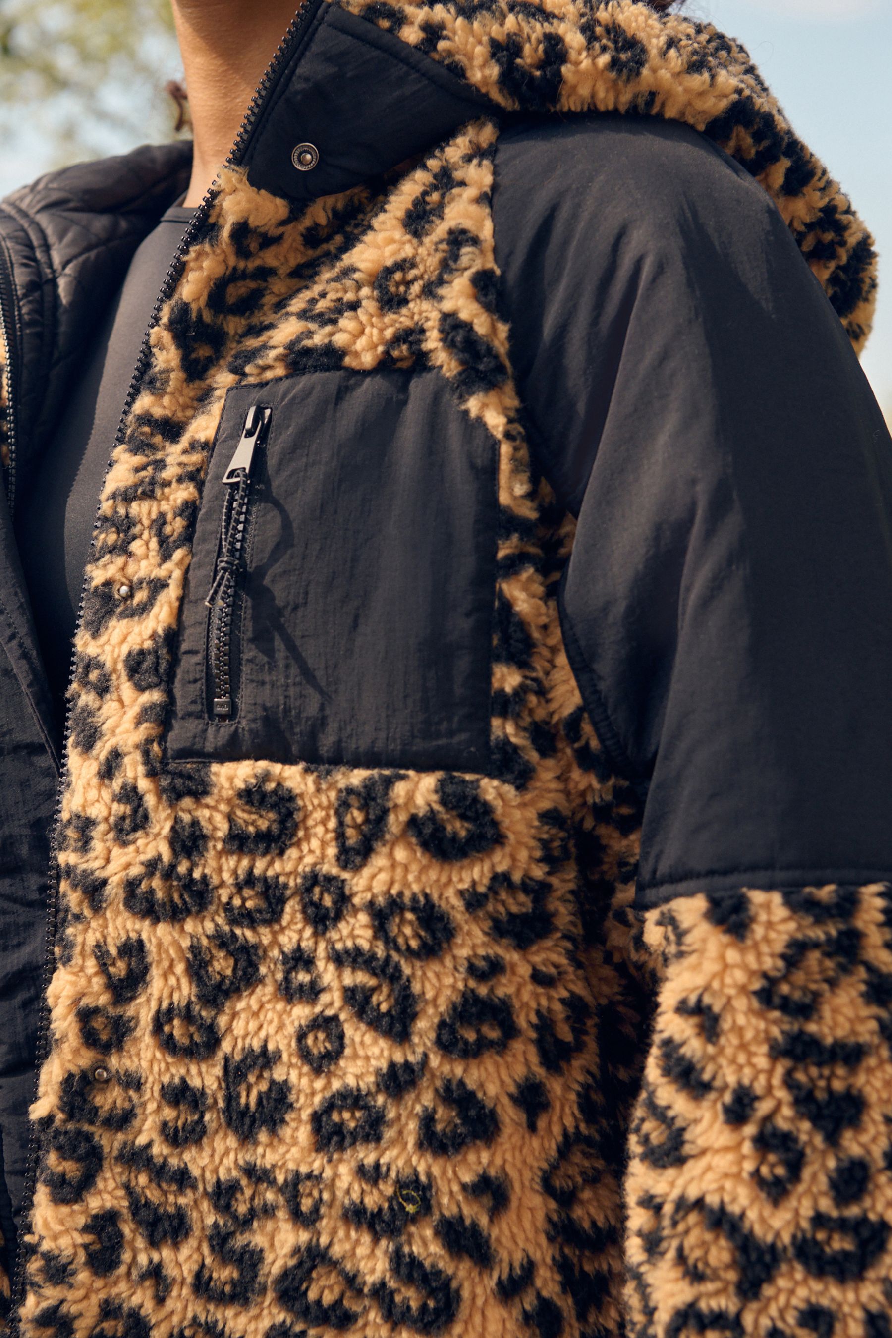 Buy Animal Print Teddy Borg Jacket from the Next UK online shop
