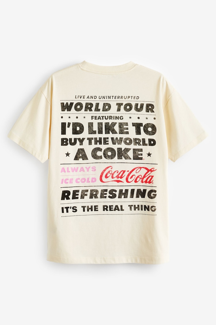 White Ground Coca Cola Licence Relaxed Can Graphic T-Shirt - Image 5 of 6