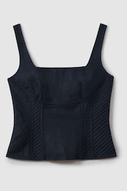 Reiss Navy Mirabelle Linen Corset Vest - Image 2 of 5