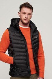 Superdry Black Hooded Fuji Padded Gilet - Image 1 of 4