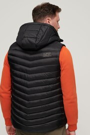 Superdry Black Hooded Fuji Padded Gilet - Image 2 of 4