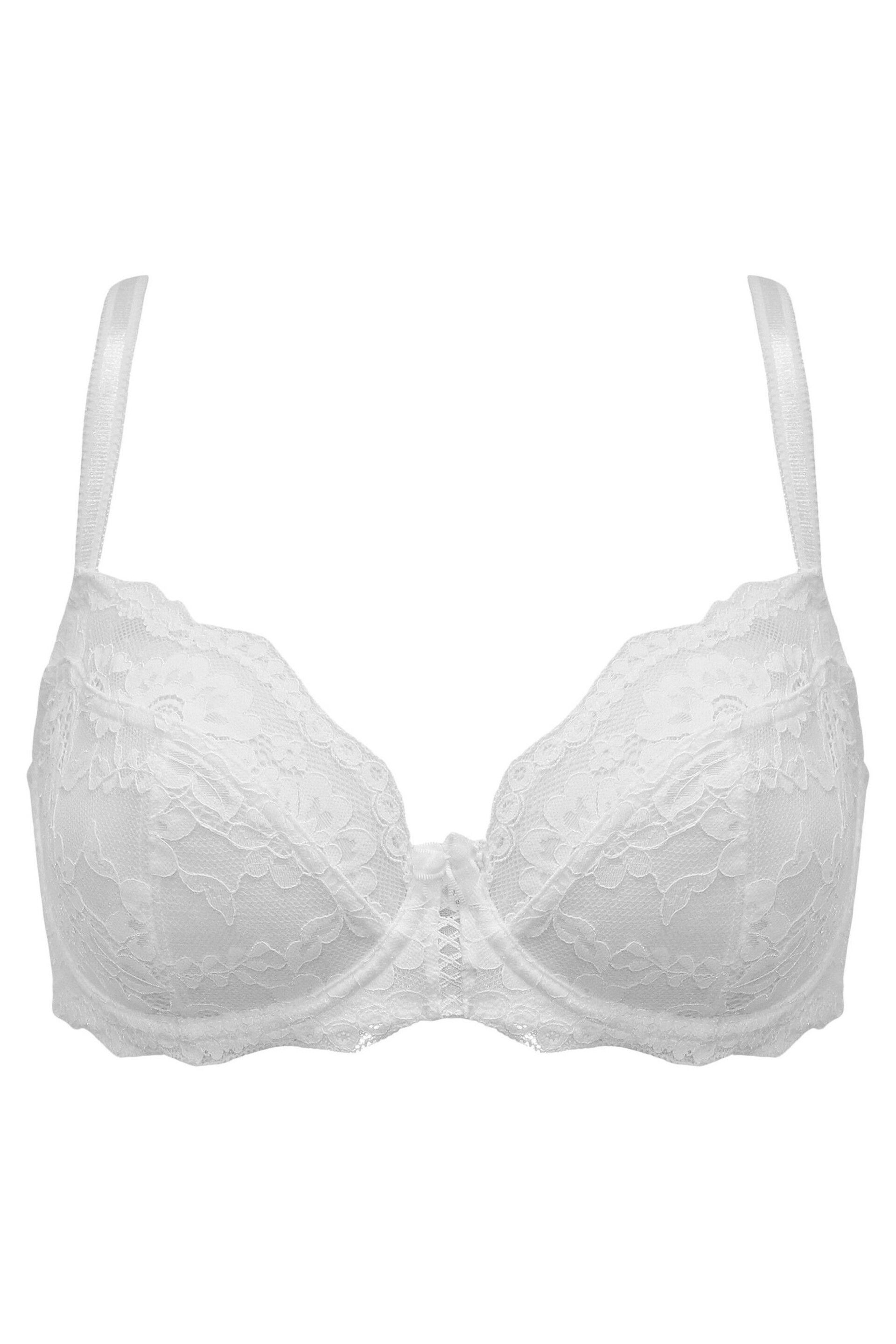 Pour Moi White Fleur Non Padded Underwired Balconette Bra - Image 3 of 4