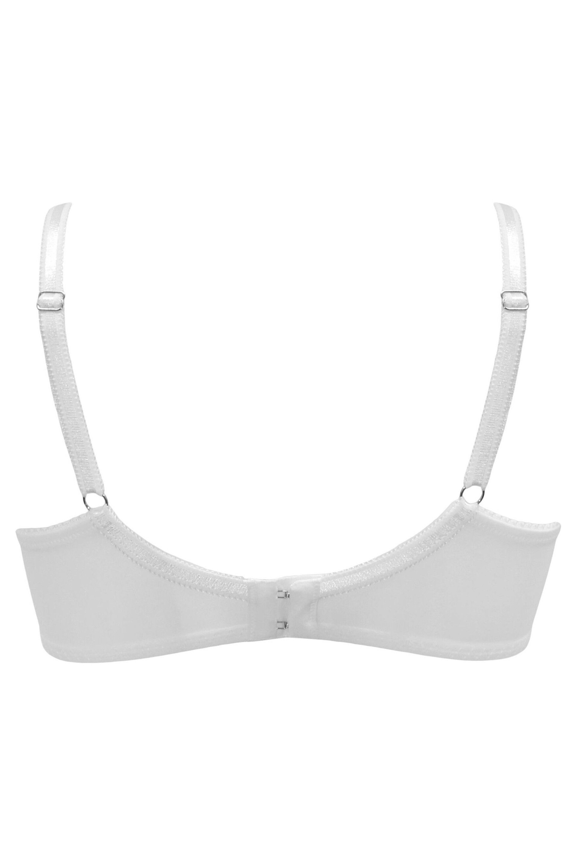 Pour Moi White Fleur Non Padded Underwired Balconette Bra - Image 4 of 4