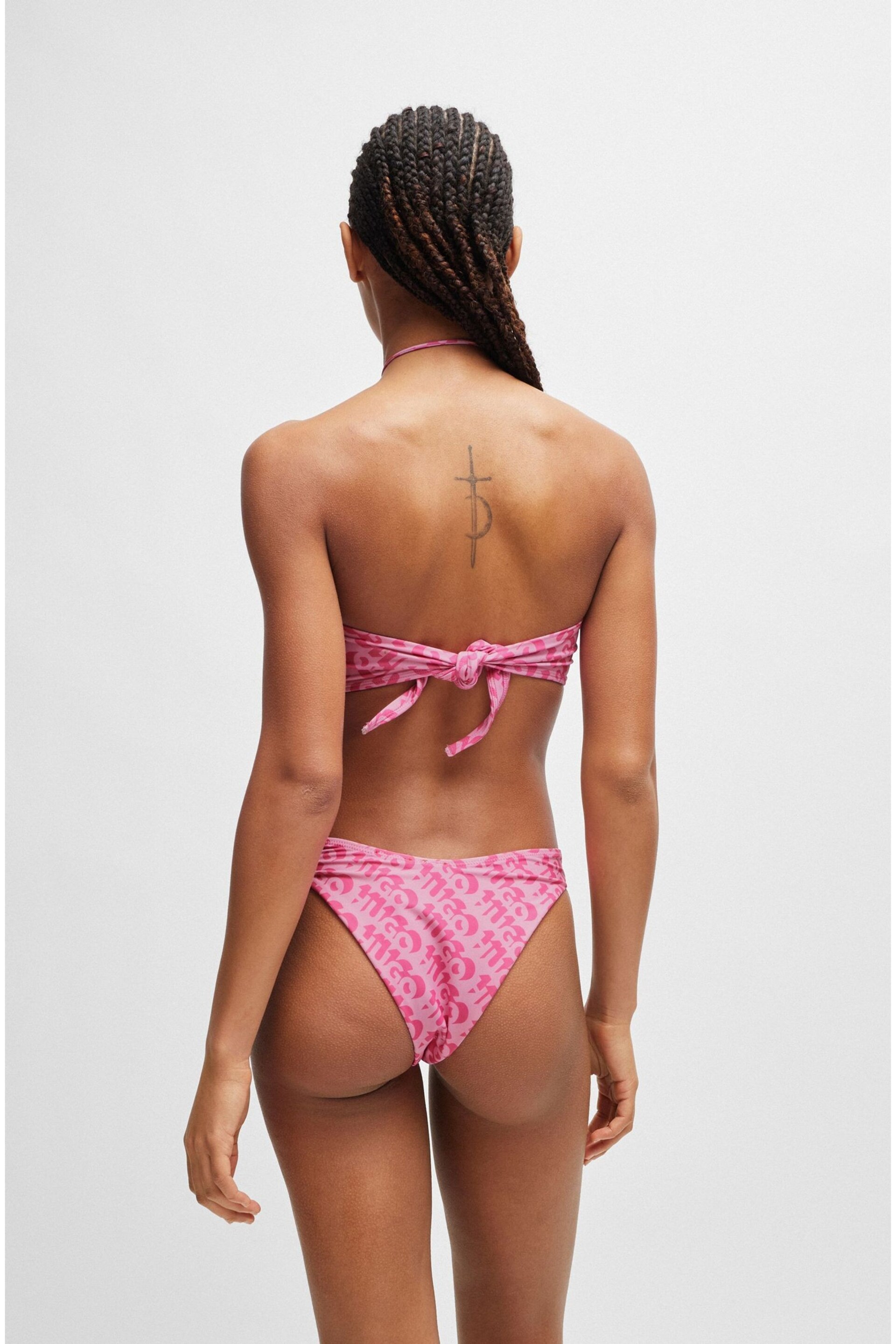 Brazilian Bikini Bottoms With Repeat Logo Print - Image 4 of 5