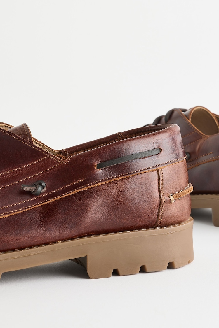 Chestnut Brown Leather Boat Shoes - Image 6 of 6