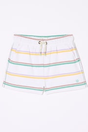 FatFace White Textured Stripe Shorts - Image 4 of 4