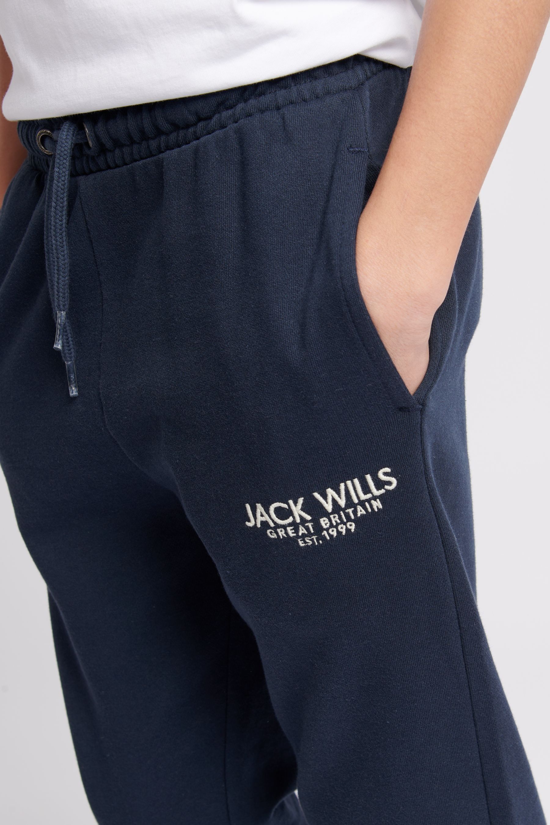 Buy Jack Wills Blue Dark Boys 100 Cotton Graphic Haydor Joggers from the Next UK online shop