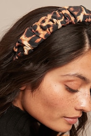 Leopard Print Ruched Structured Headband - Image 2 of 5