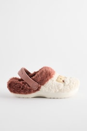 Red Santa Faux Fur Clog Slippers - Image 1 of 6