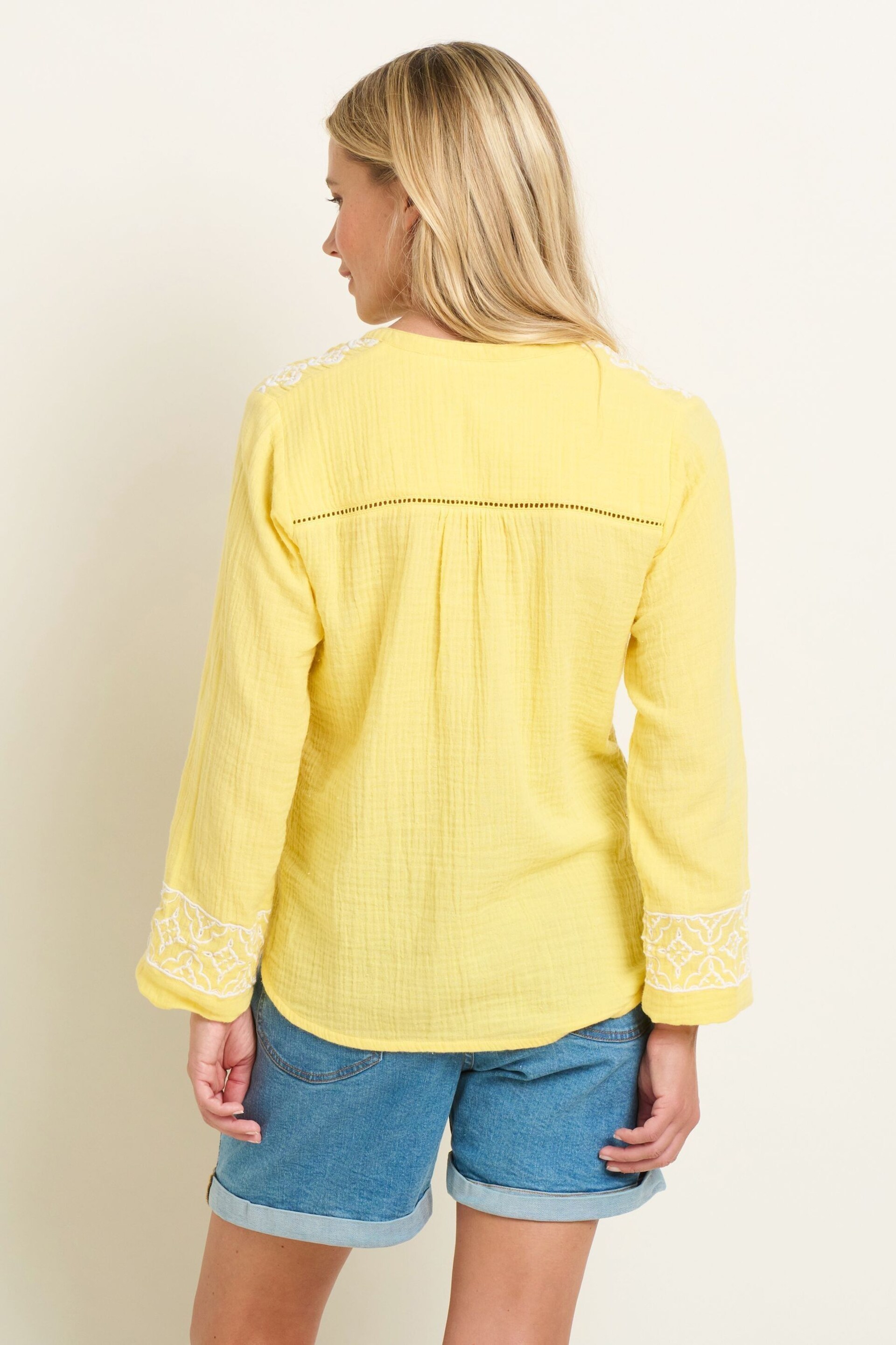 Brakeburn Yellow Jessie Embroidered Blouse - Image 2 of 5