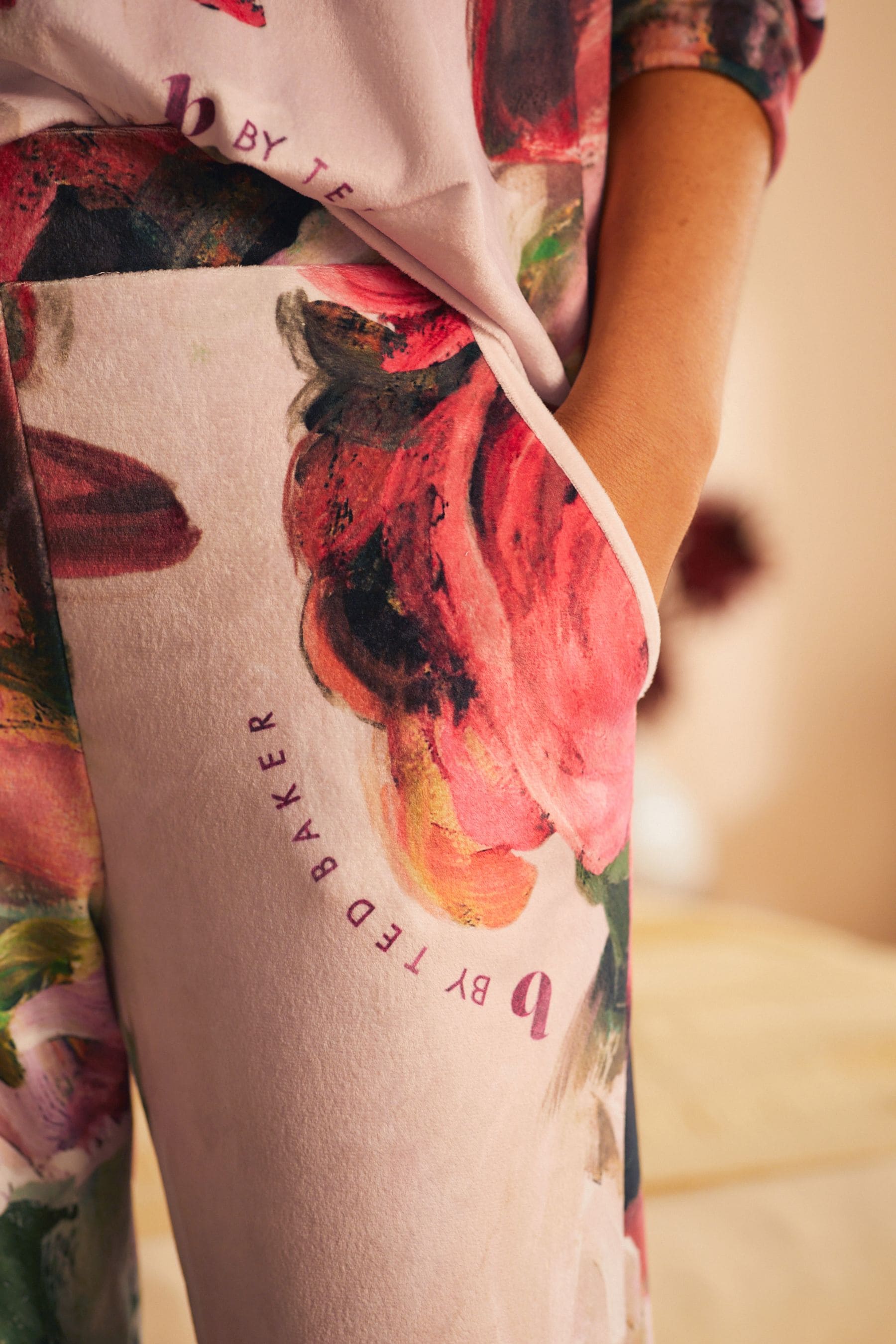 B by Ted Baker Pink Floral Print Cosy Handfeel Pyjamas Set