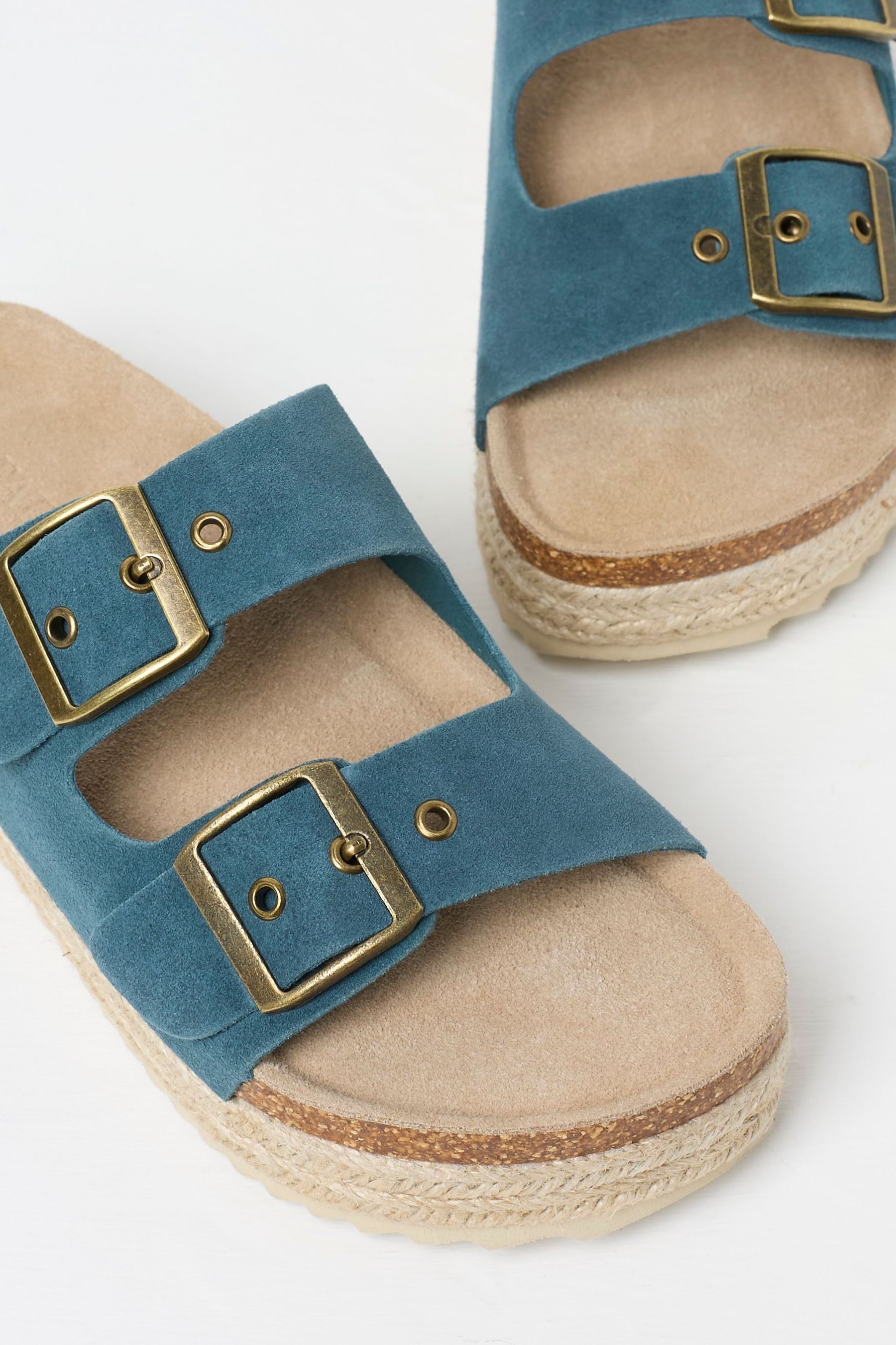Buy FatFace Meldon Blue Flatform Sandals from Next Luxembourg
