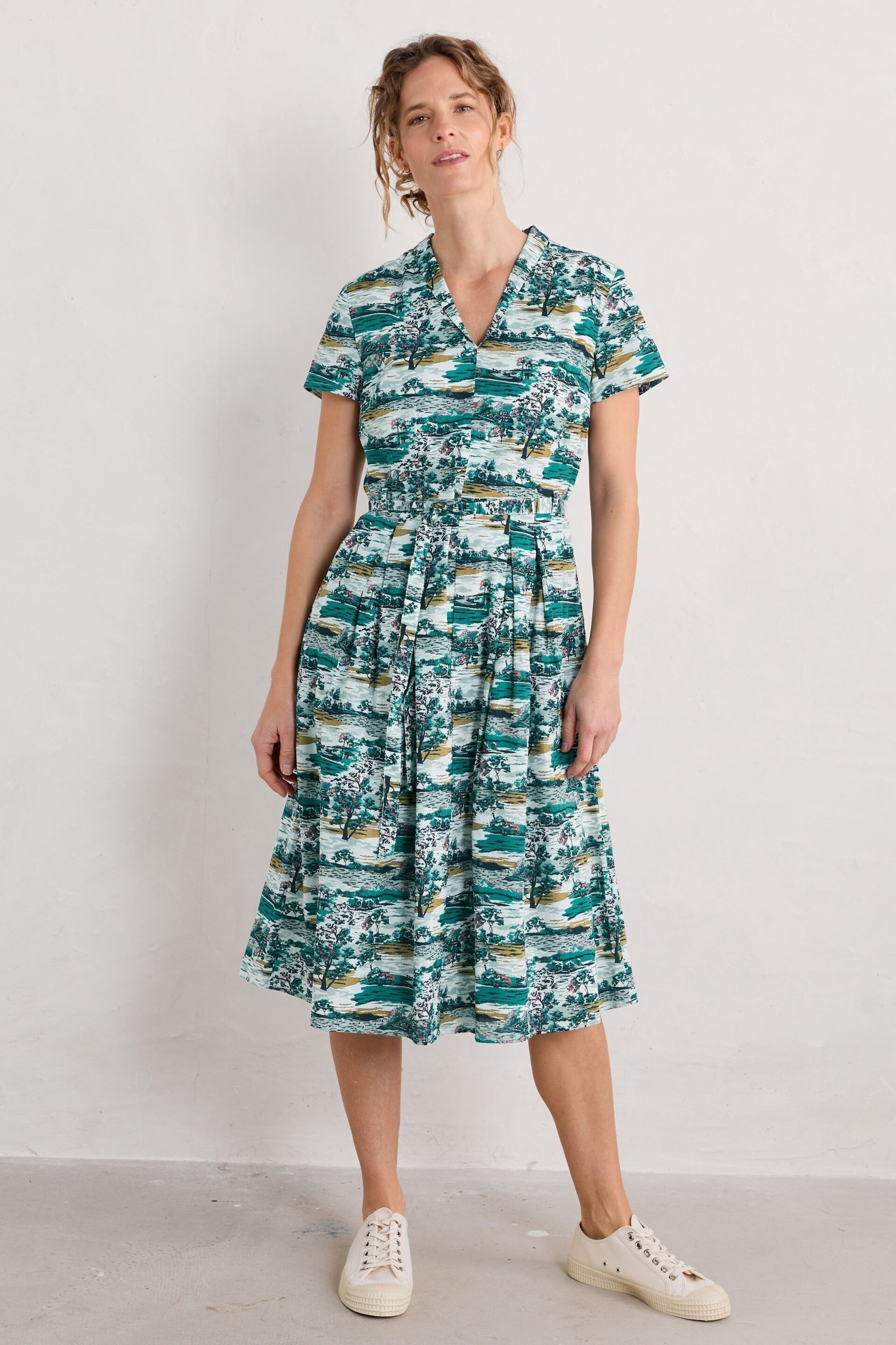 Seasalt Cornwall Green Petite Top Terrace Dress - Image 1 of 5