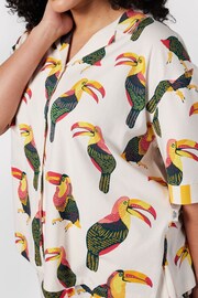 Chelsea Peers Cream Curve Organic Cotton Toucan Print Short Pyjama Set - Image 4 of 5