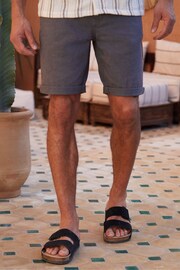 Threadbare Grey Overdyed Denim Shorts with Stretch - Image 1 of 5