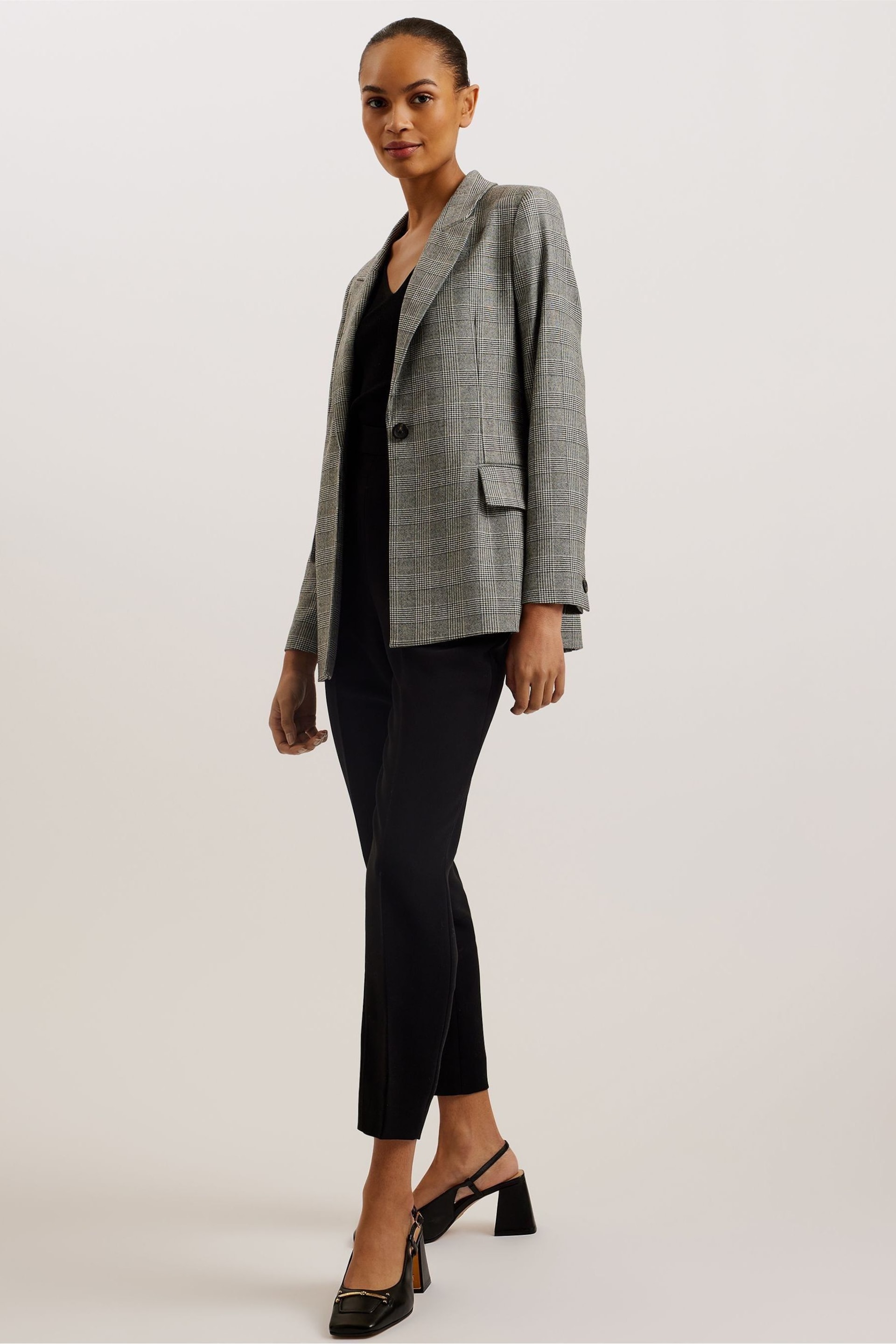 Ted Baker Grey Jommia Relaxed Fit Blazer - Image 2 of 6