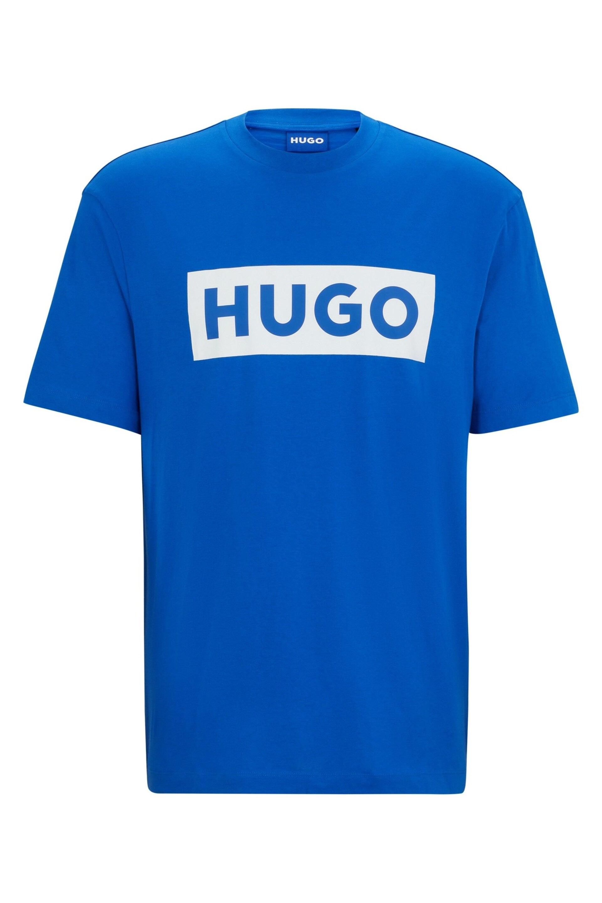HUGO Blue Large Box Logo T-Shirt - Image 3 of 3