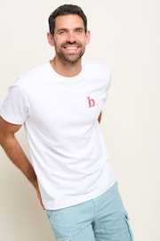 Brakeburn White Logo 100% Cotton T-Shirt - Image 6 of 6